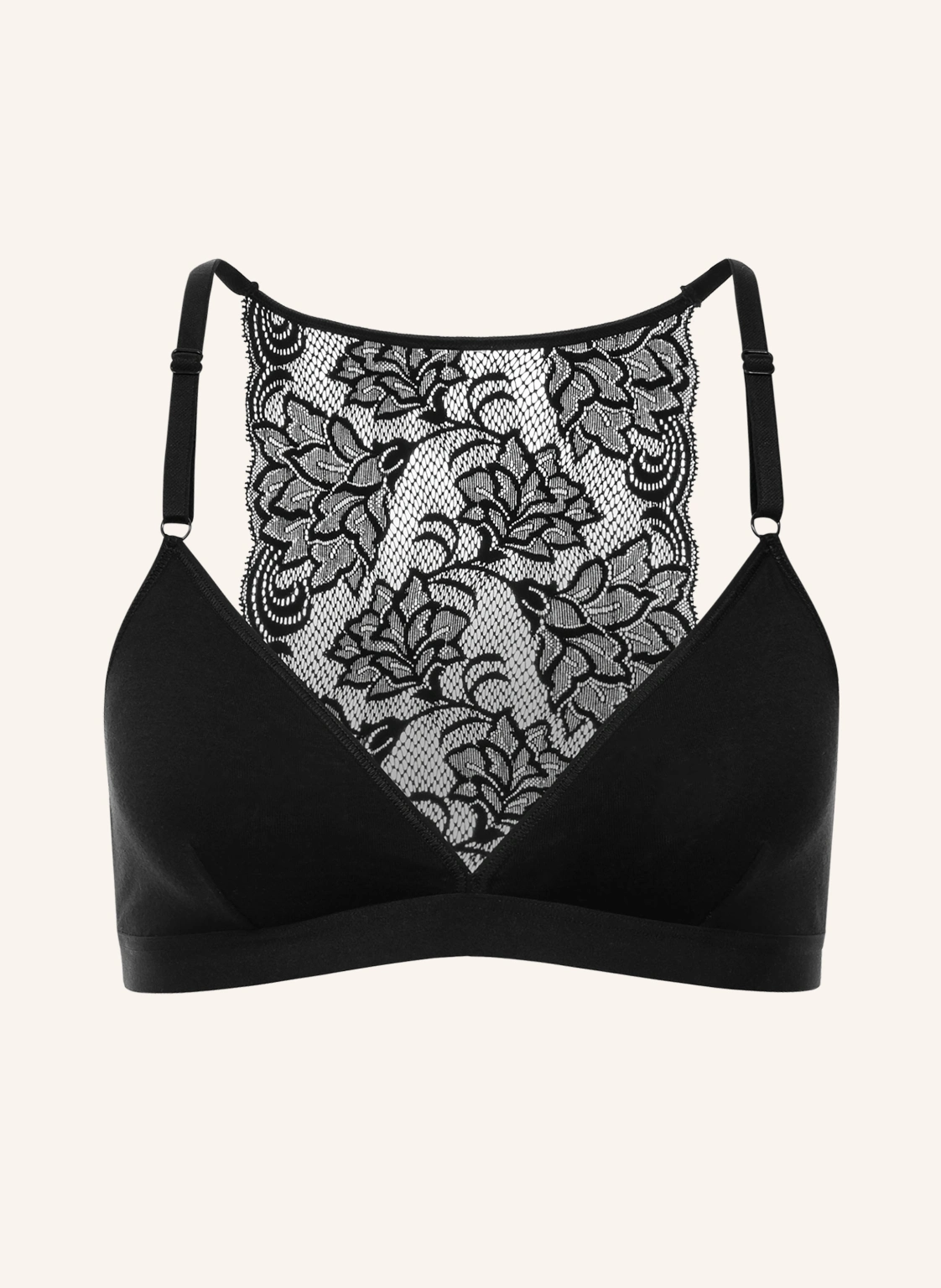 erlich textil Mathilda Bralette mit Spitze bügellos und Modal - verstellbare Träger