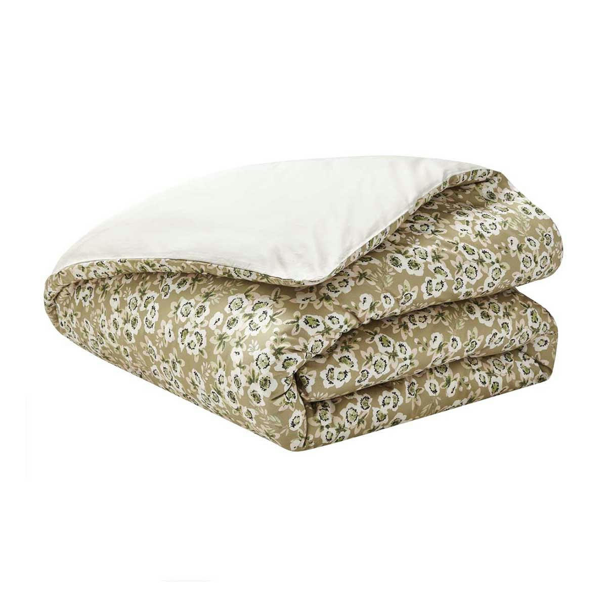 BLOSSOM - Housse de couette en satin de coton bio beige 260x240