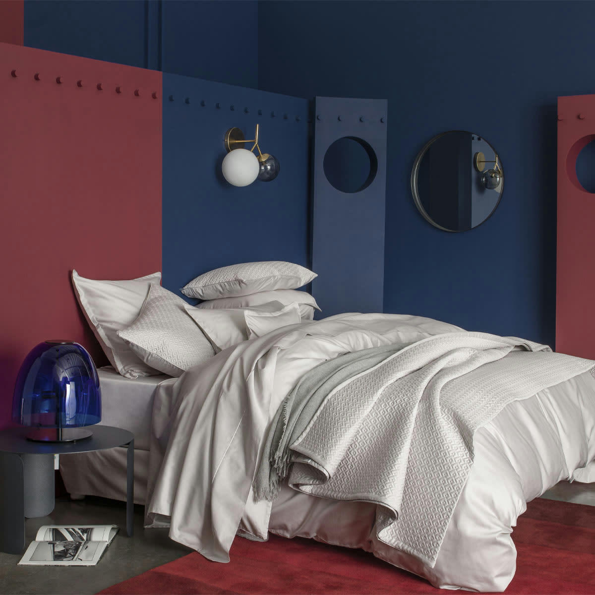 TEOPHILE - Housse de couette en satin de coton nacre 240x220