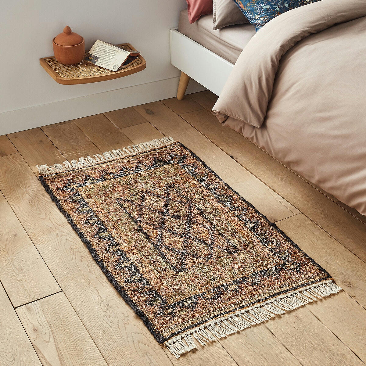Descente de lit kilim jute et coton, Mirta
