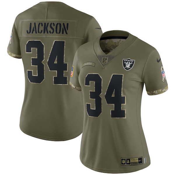 Bo Jackson Las Vegas Raiders Nike Women's 2022 Salute To Service Retired Player Limited Jersey - Olive