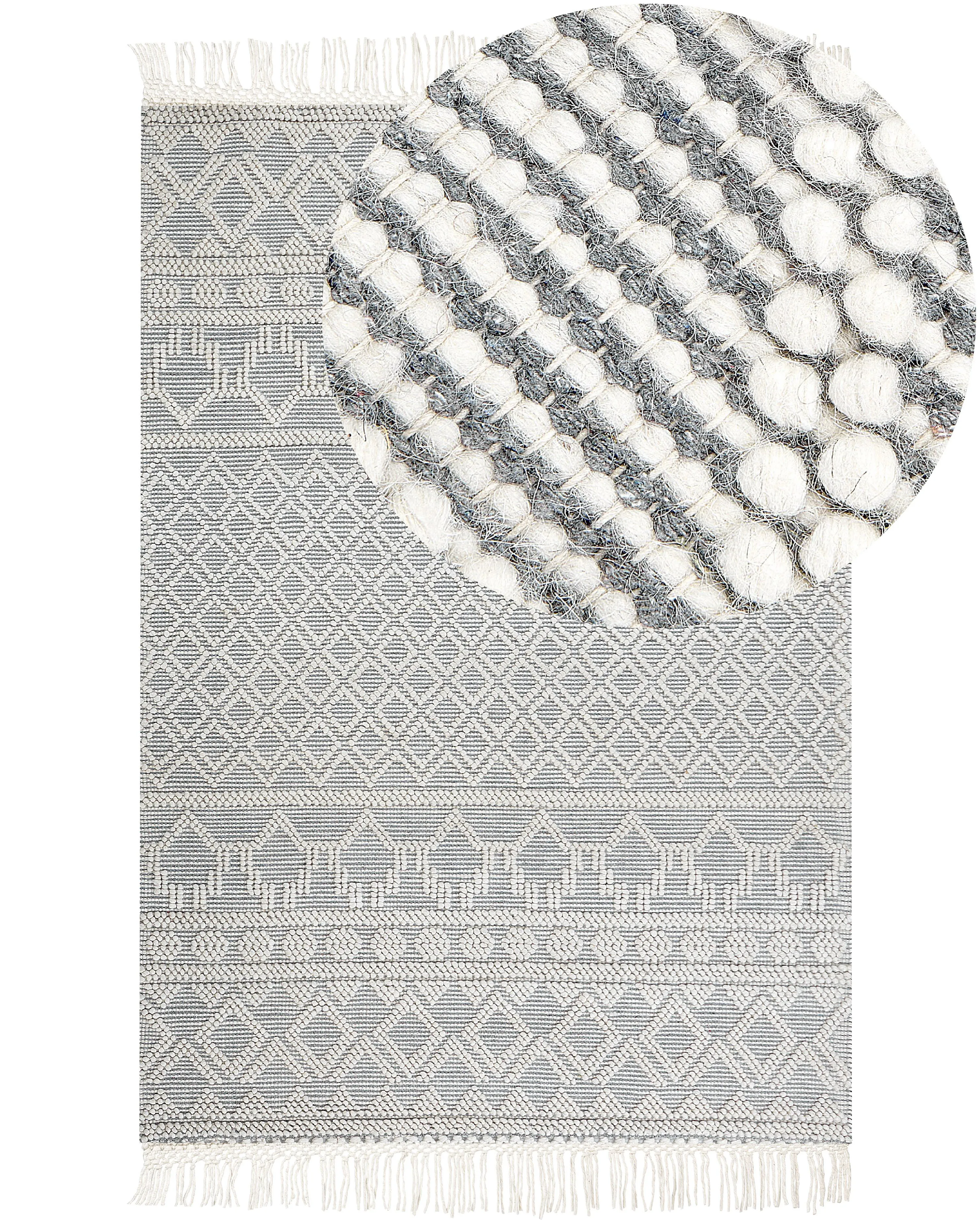 Rug SOLHAN Grey Beige 160 x 230 cm Wool