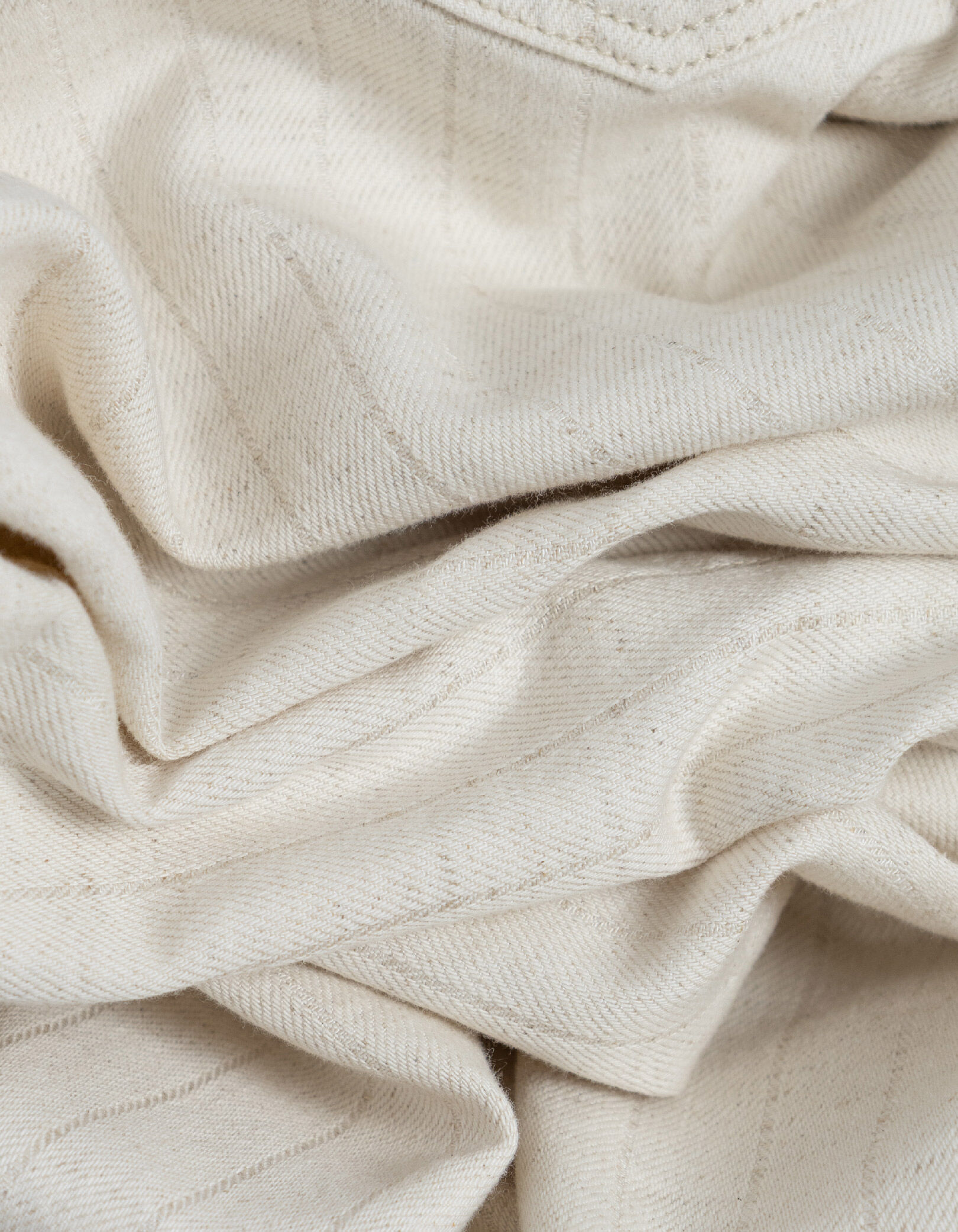 Bermuda en jean écru motif rayures Homme