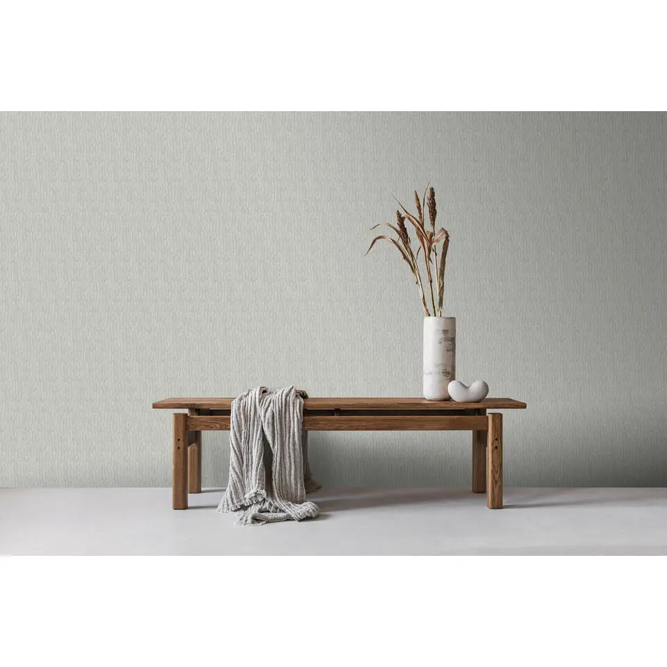 Sanders & Sanders behang effen vergrijsd groen - 53 cm x 10 m