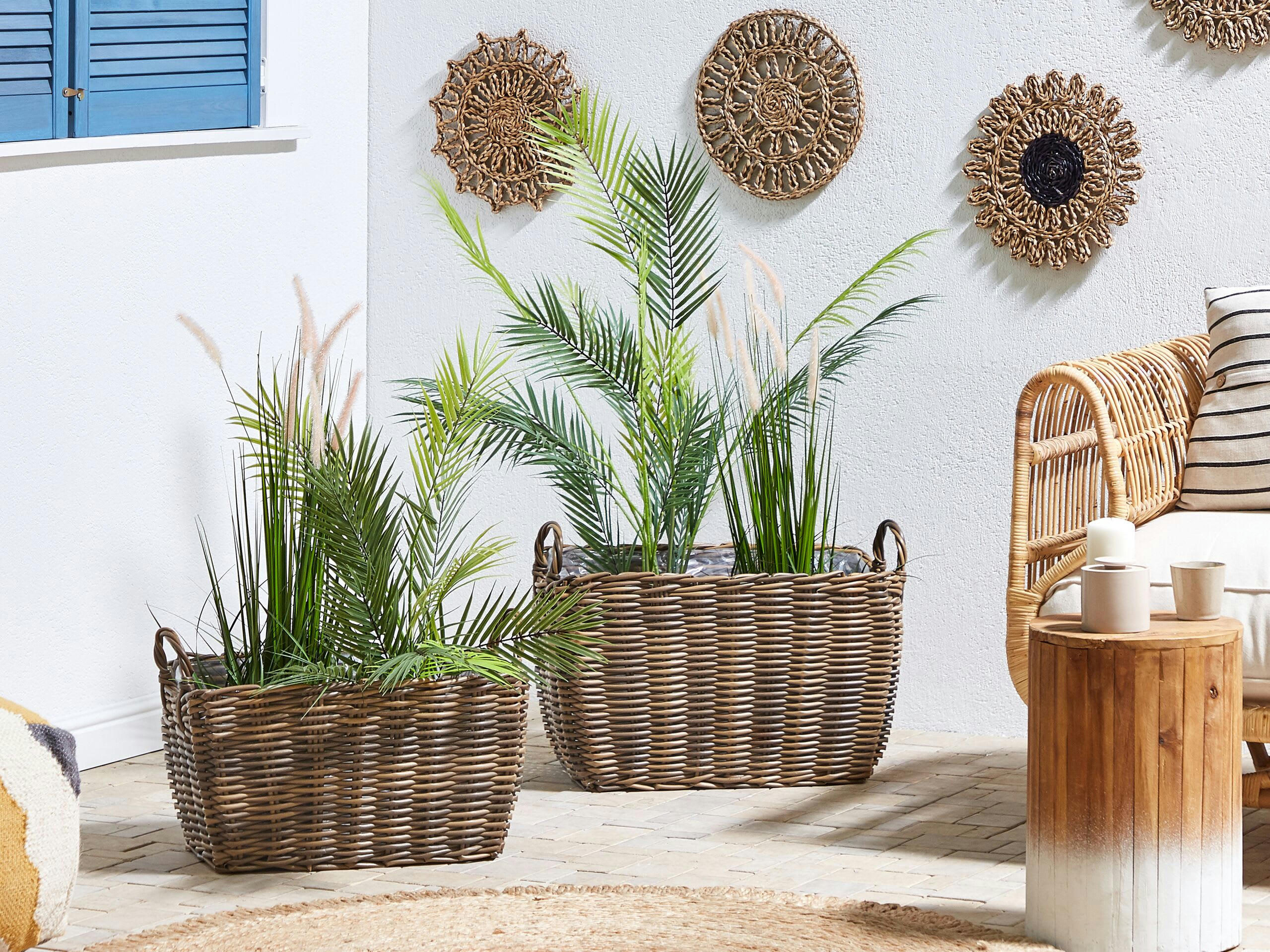 ORMOS - Cache-pot d'extérieur en rotin marron H37 44