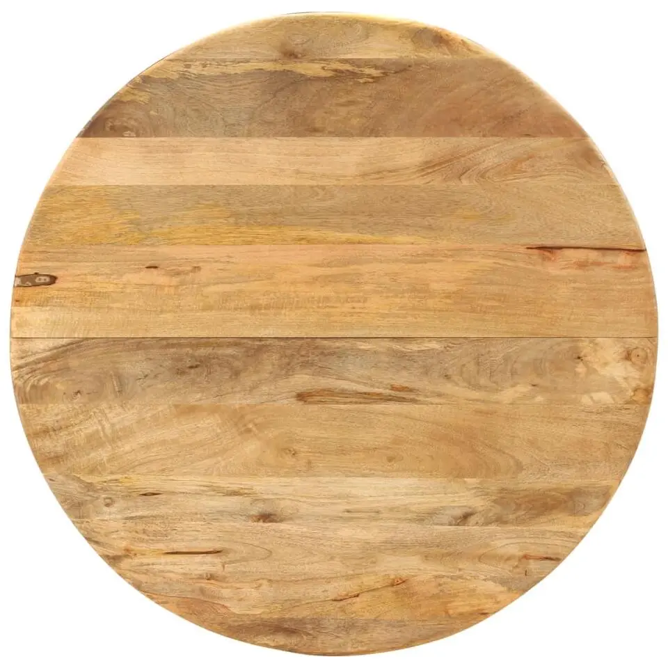 vidaXL Eettafel - Ronde tafel - Massief mangohout en staal - &Oslash;110 cm