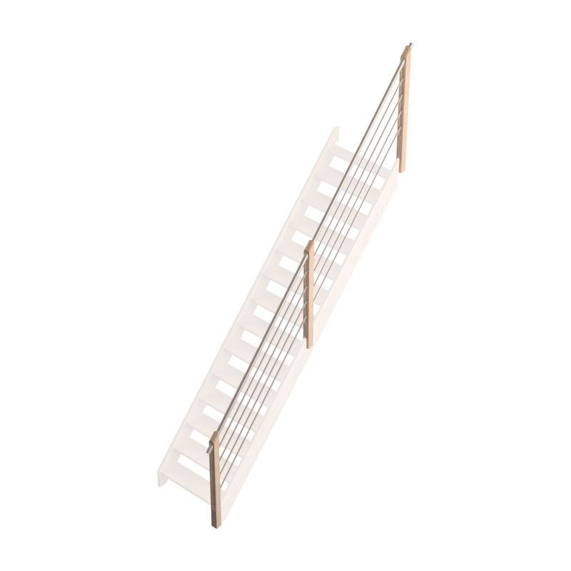 Rampe type M avec tubes en aluminium anodisé pour escalier Savoie 1/4 tournant bas SOGEM