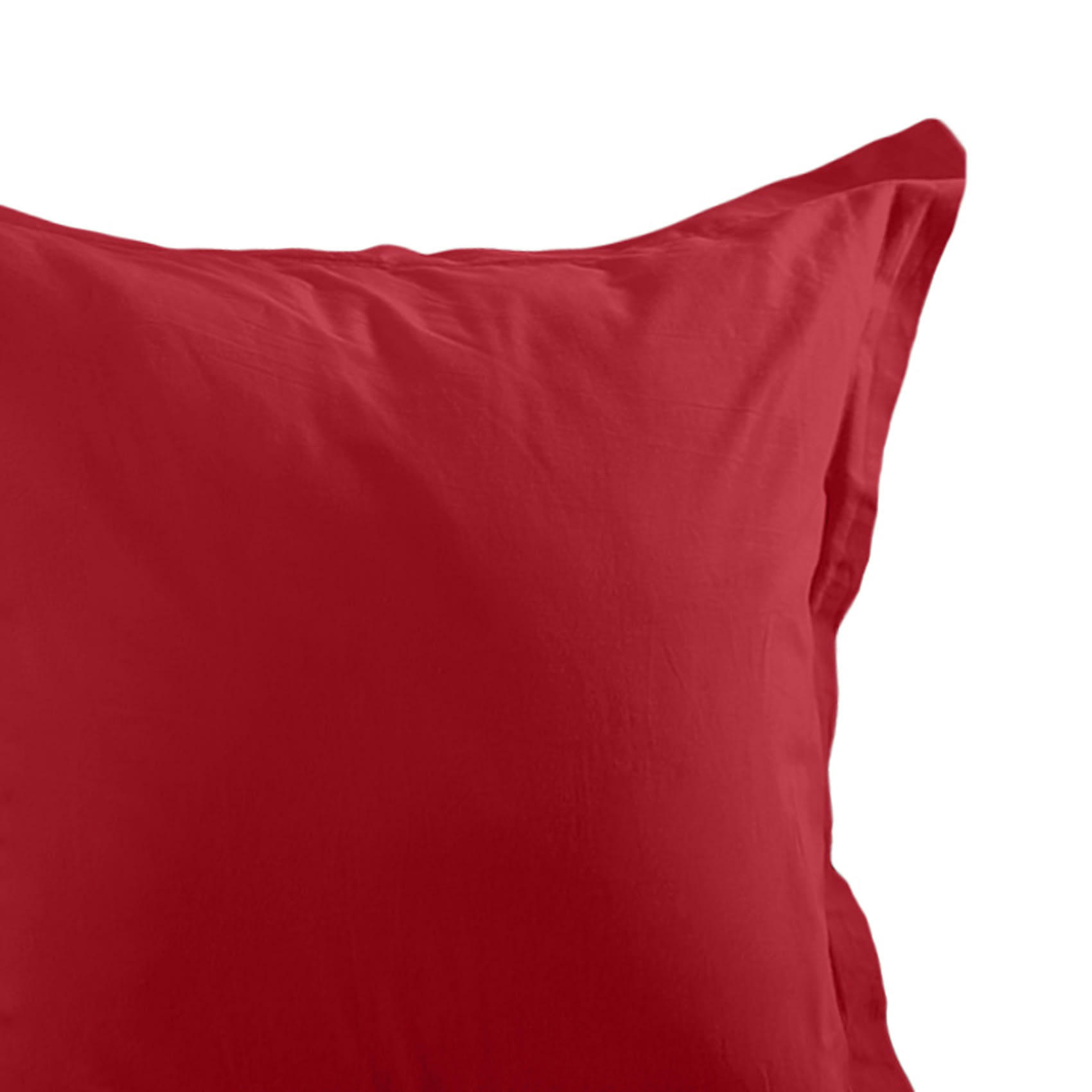 - Taie d'oreiller unie en coton rouge 65x65 cm
