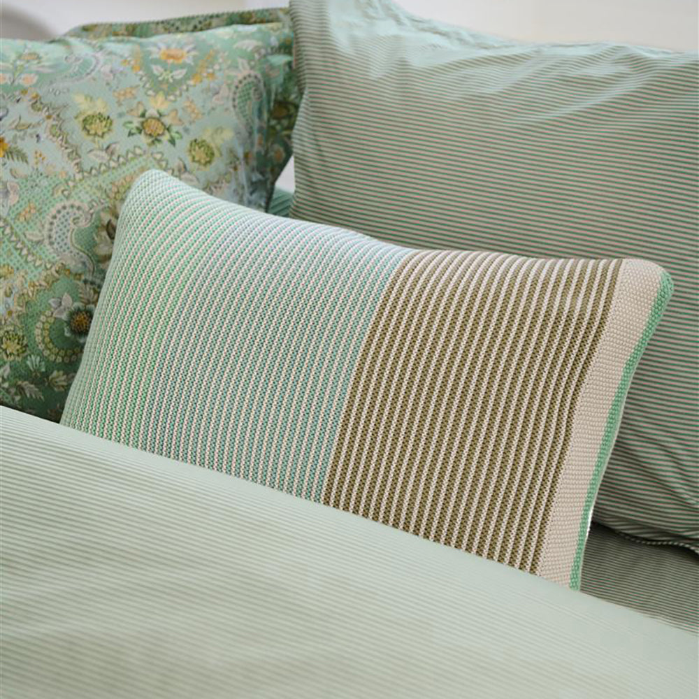 Pip Studio Blockstripe Sierkussen 40 x 60 cm - Lichtgroen