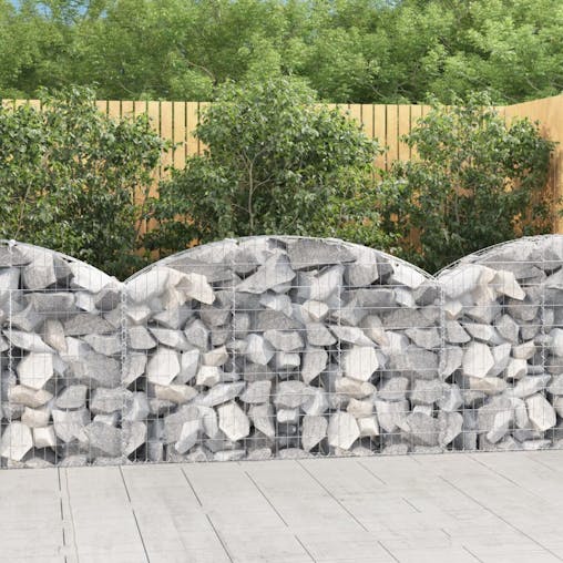 NNEVL Arched Gabion Basket 150x30x80/100 cm Galvanised Iron