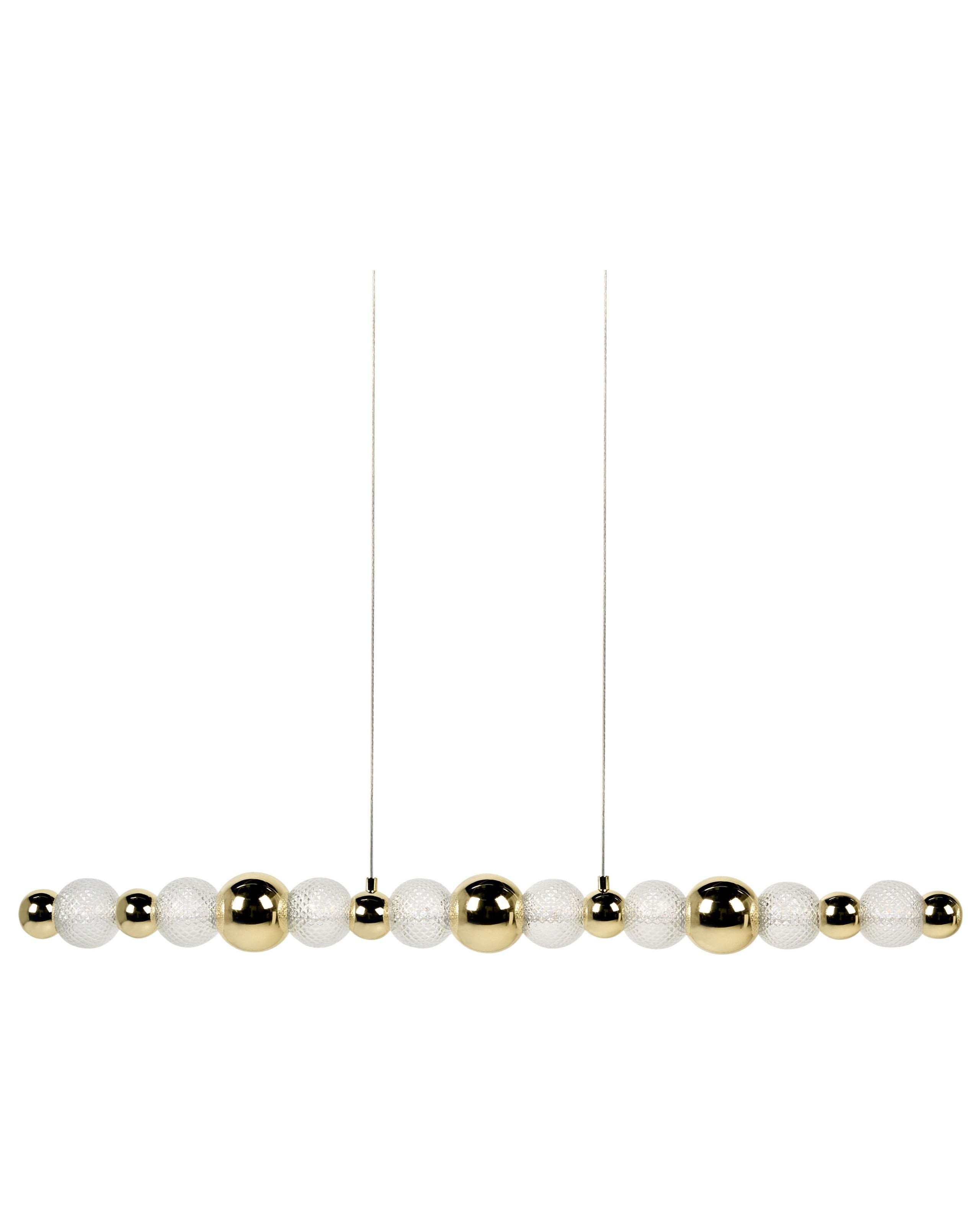 Lampa wisząca LED szklane klosze metalowa baza złota