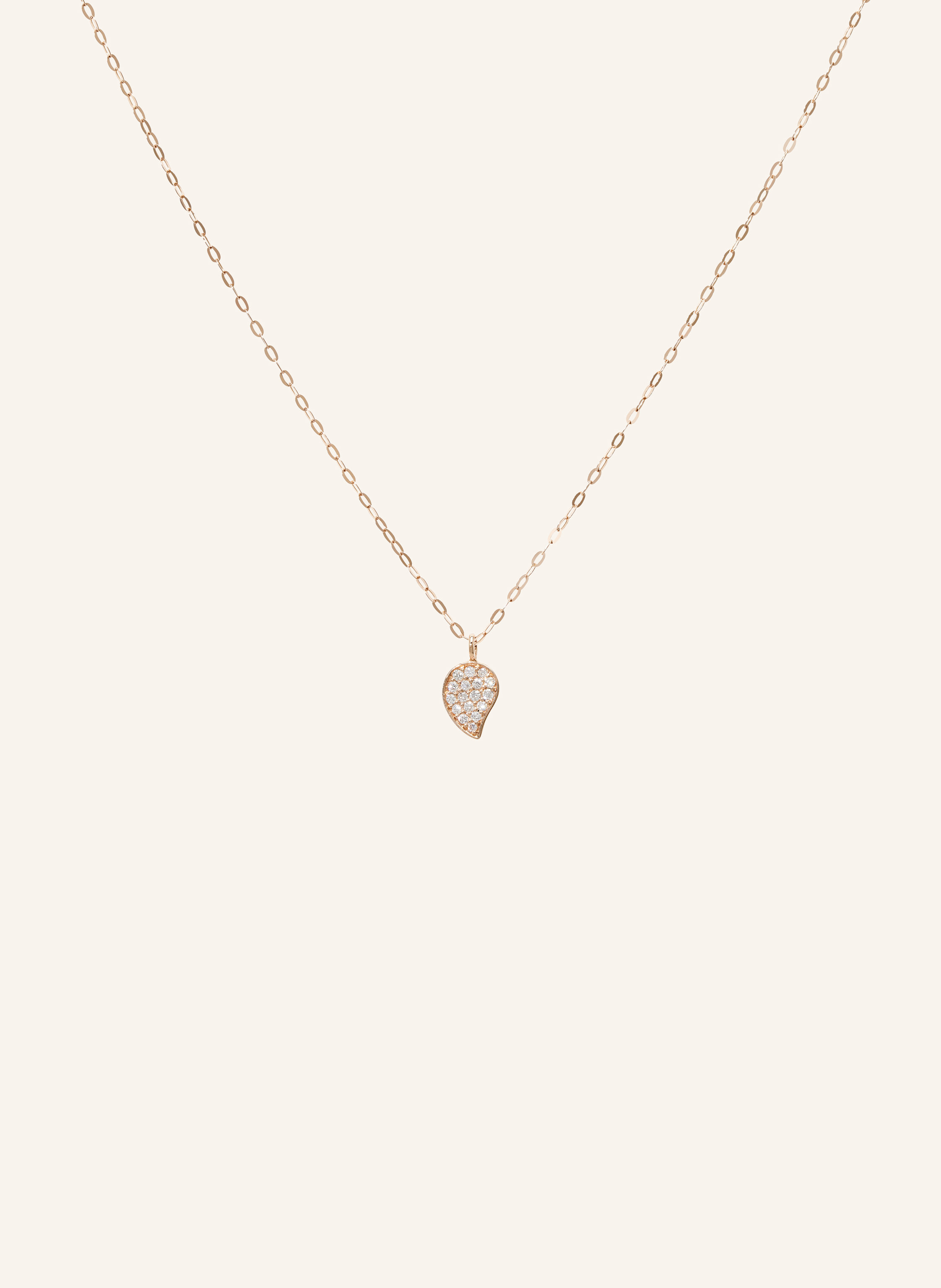 TAMARA COMOLLI Halskette CHAIN SPARKLE DROP DIAMOND PAVÉ, 1,0 MM, 45 CM aus 18 Karat Roségold mit Diamant Pavé