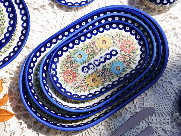 Półmisek owalny 36 cm Bolesławiec - Rajska Łąka