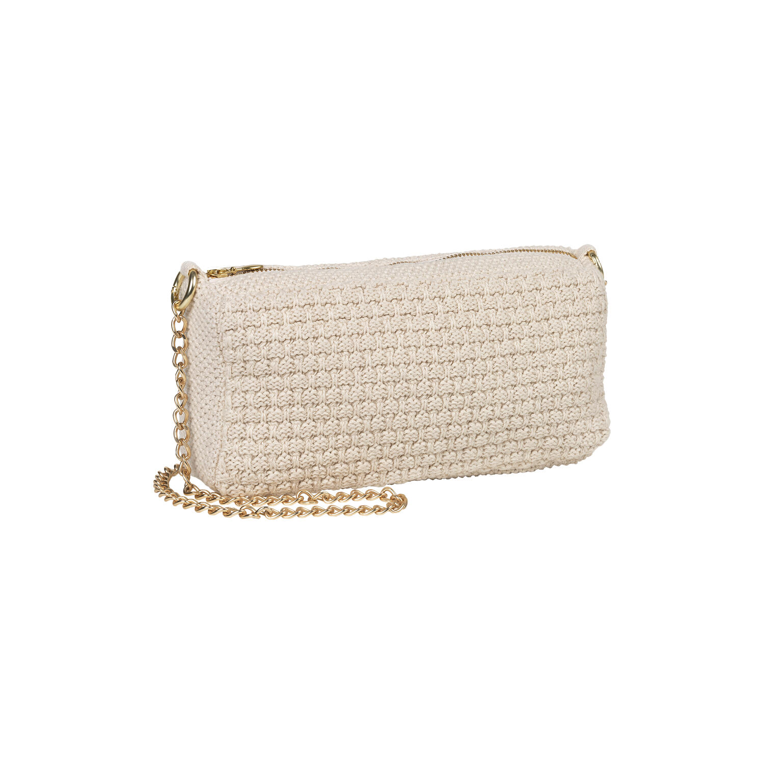 Strikket Clutch K&aelig;de Petra, beige melange
