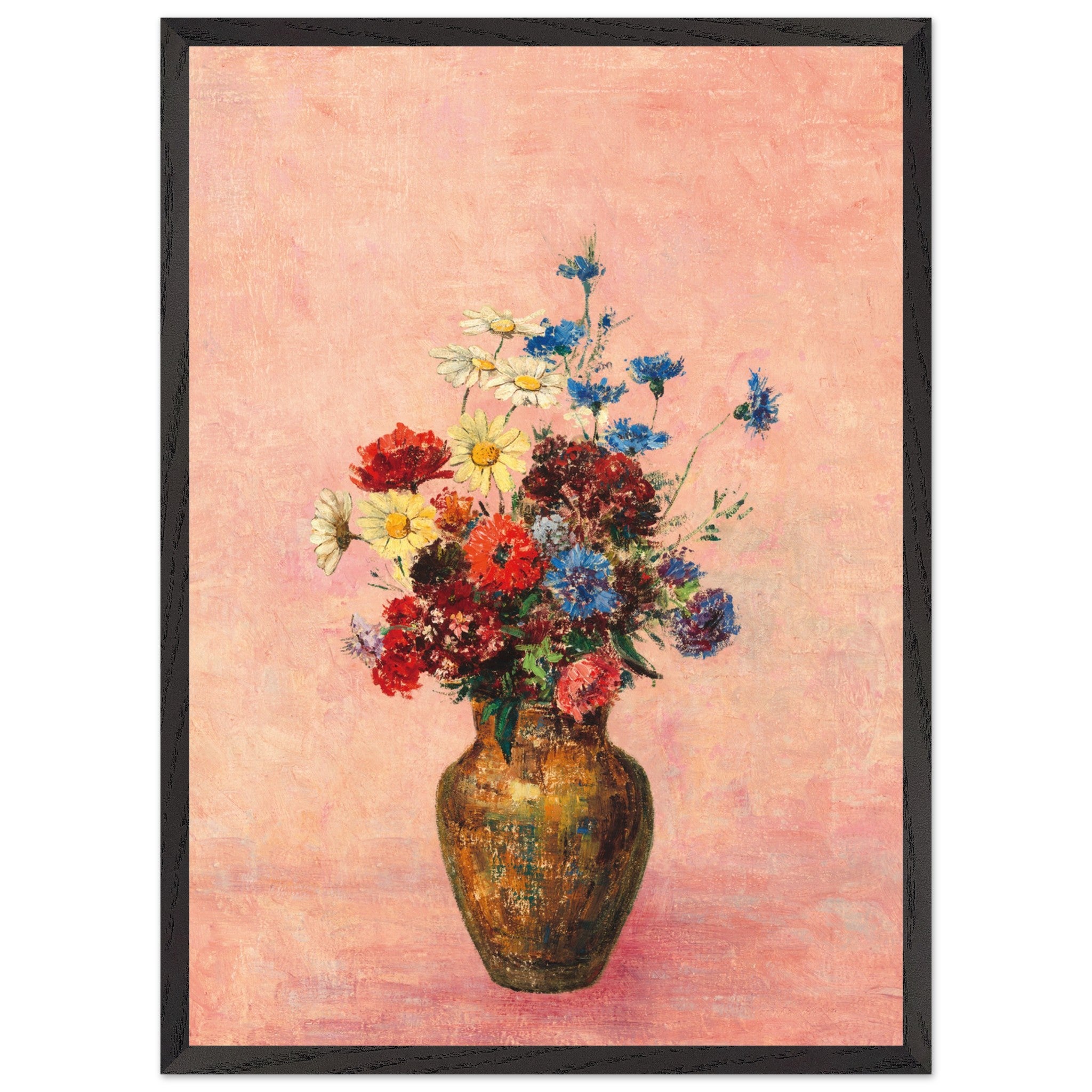 Artfulprints Poster met Lijst Bloemen in vaas 4  - 50x70 cm - Roze