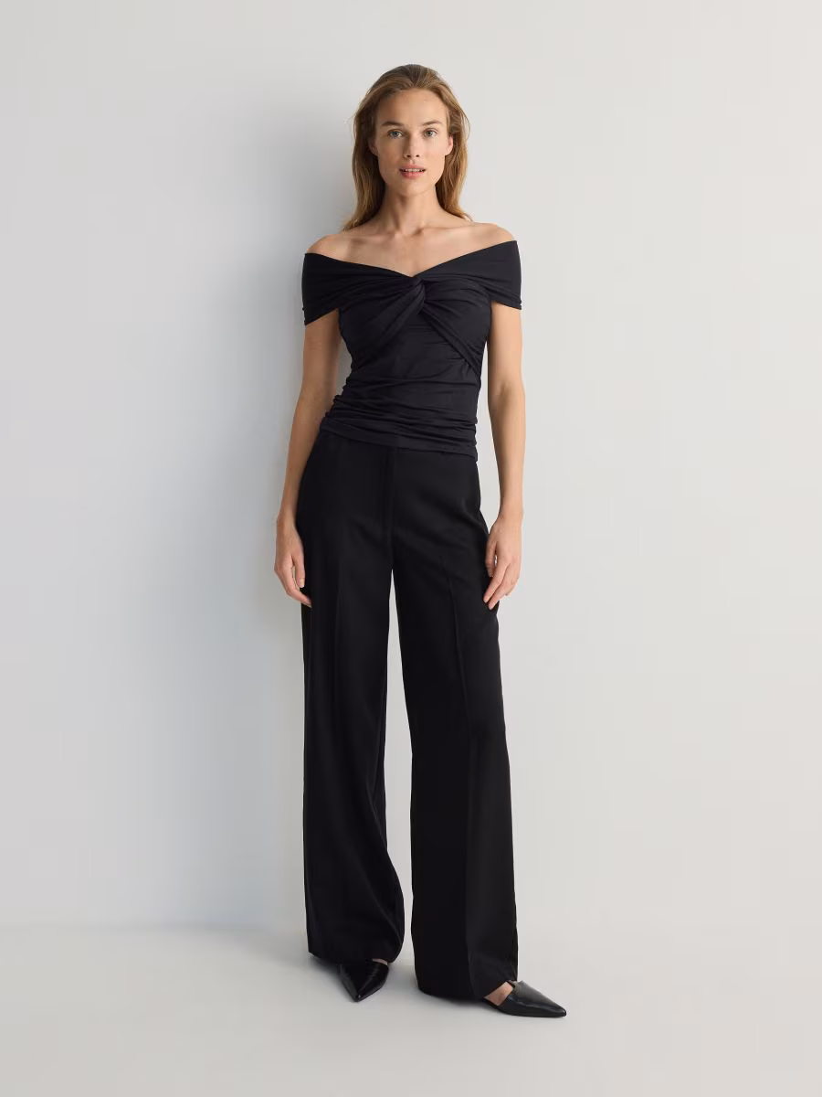 Wide Leg Lyocell Trousers