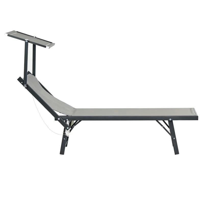 BAGNINO - Chaise longue de jardin et de plage grise