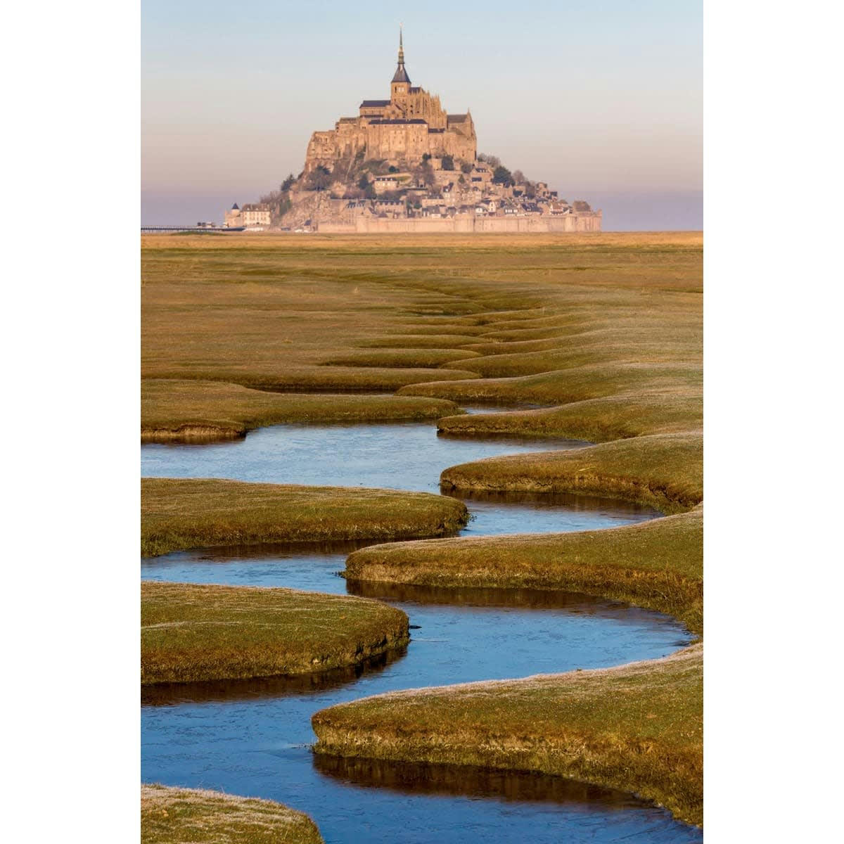 GRANDS ESPACES - Tableau sur toile zizag Mont-Saint-Michel 65x97 cm