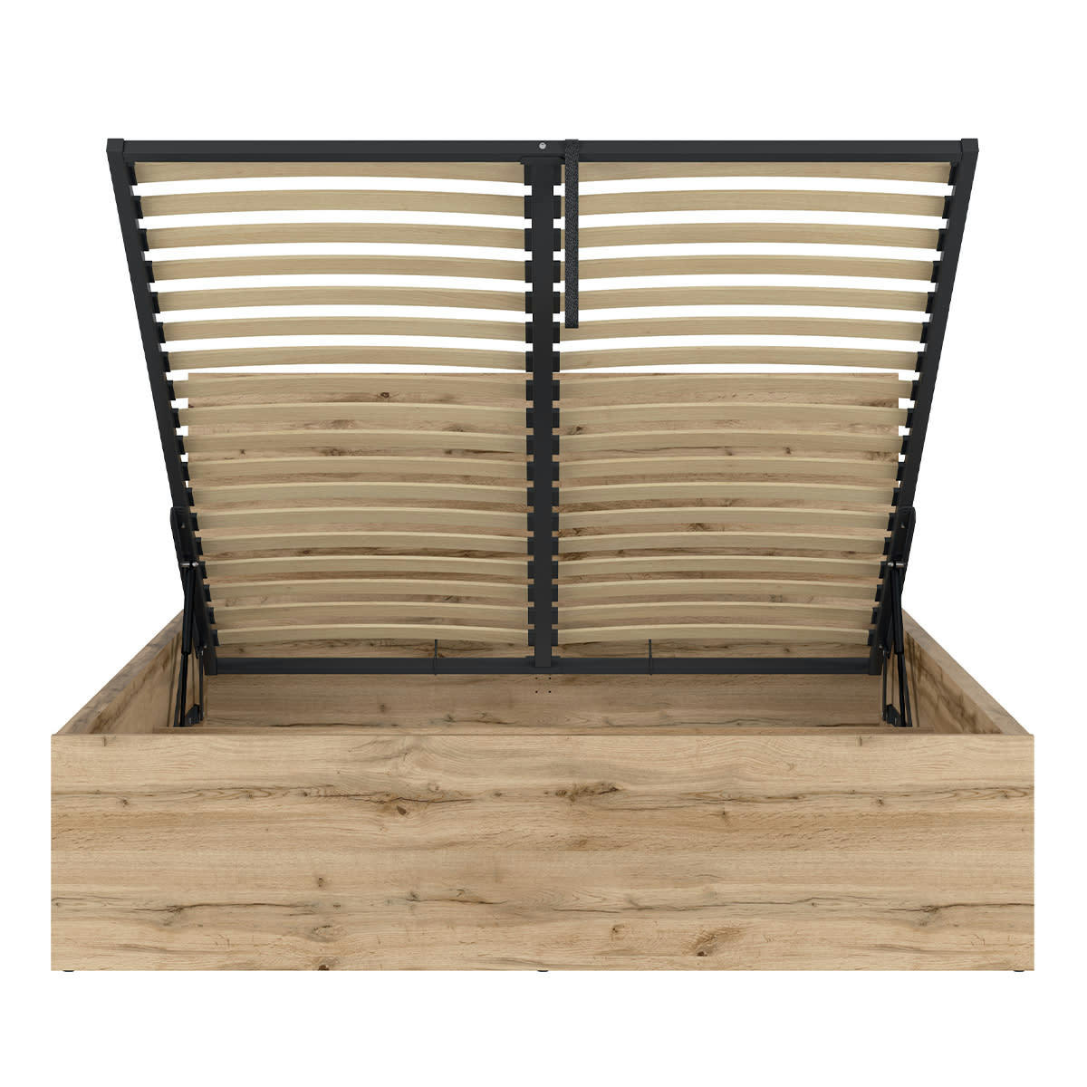 - Lit coffre 160x200 sommier inclus naturel