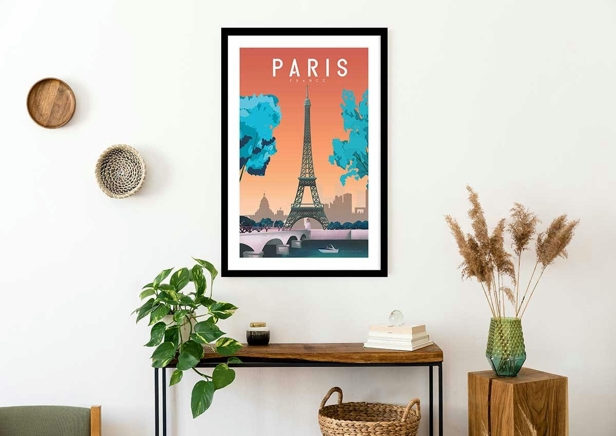 - Affiche ville retro Paris France sans cadre 60x90cm