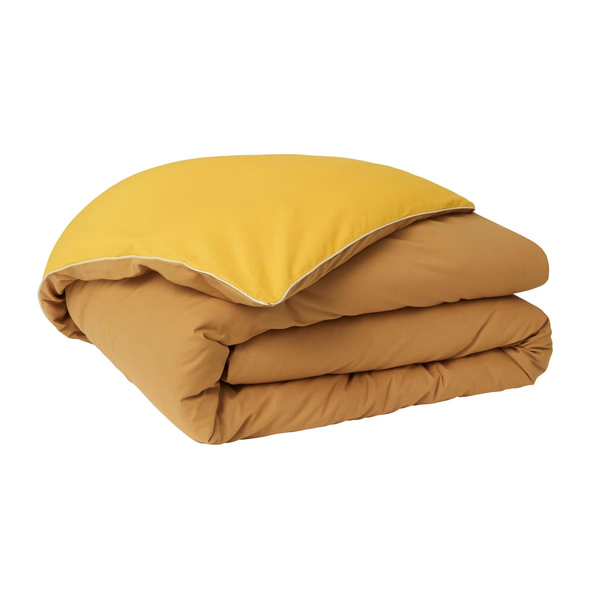 BONS JOURS ETINCELLE - Housse de couette bicolore en coton jaune 140x200