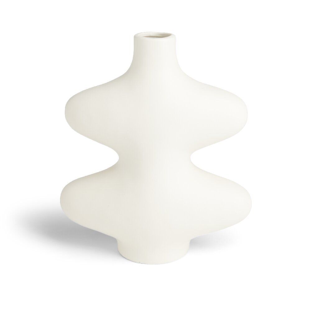 Vase forme organique céramique blanc L15x7xH18cm