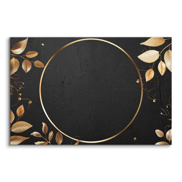 Obraz Abstrakcyjny Złoty Okrąg W Stylu Glamour 30x20cm