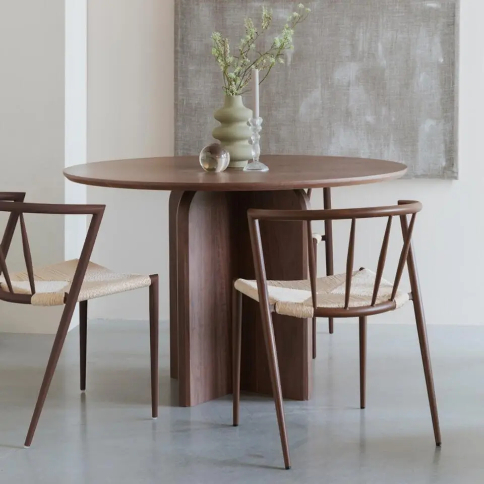 Eetkamerstoel Walnoot - Gevlochten Papier - Che - Set van 2