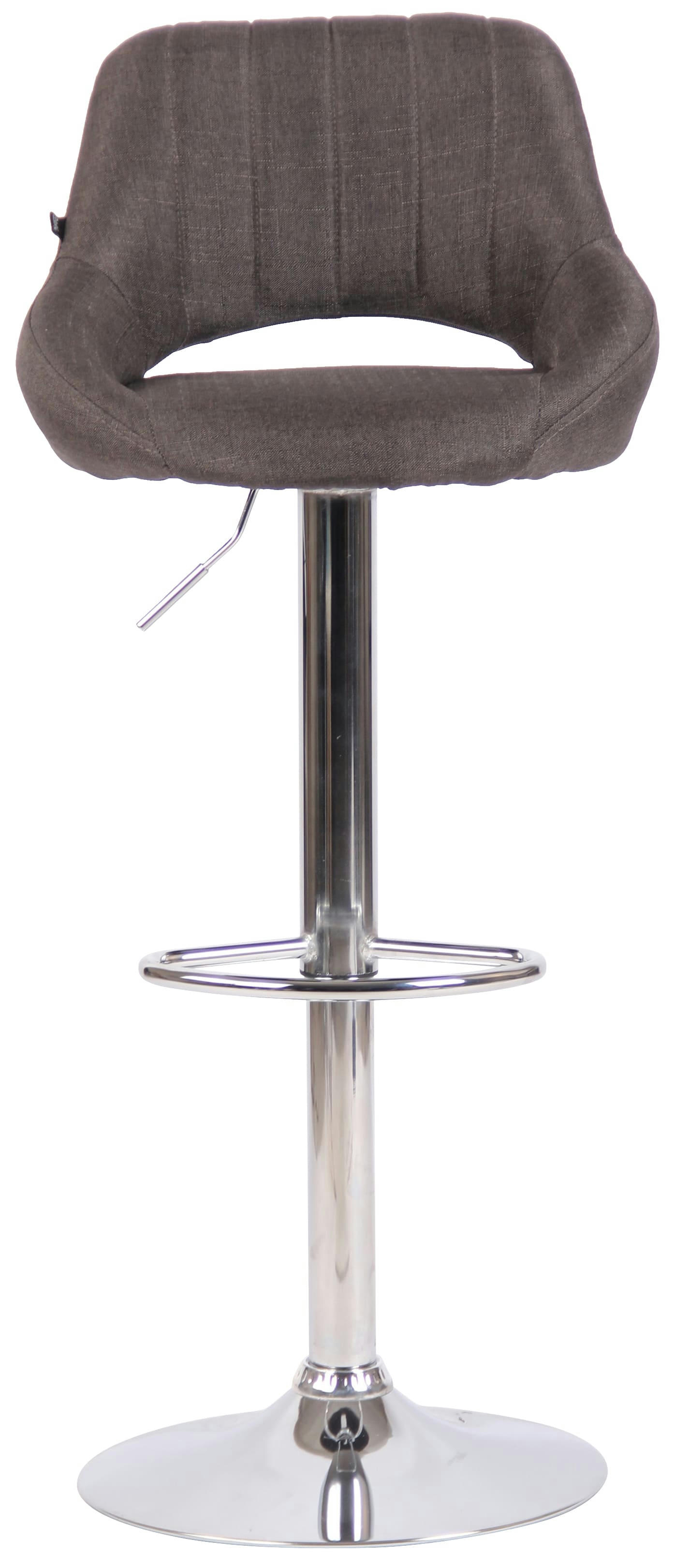 MILET - Tabouret de bar en tissu ajustable pivotant tissu Gris foncé