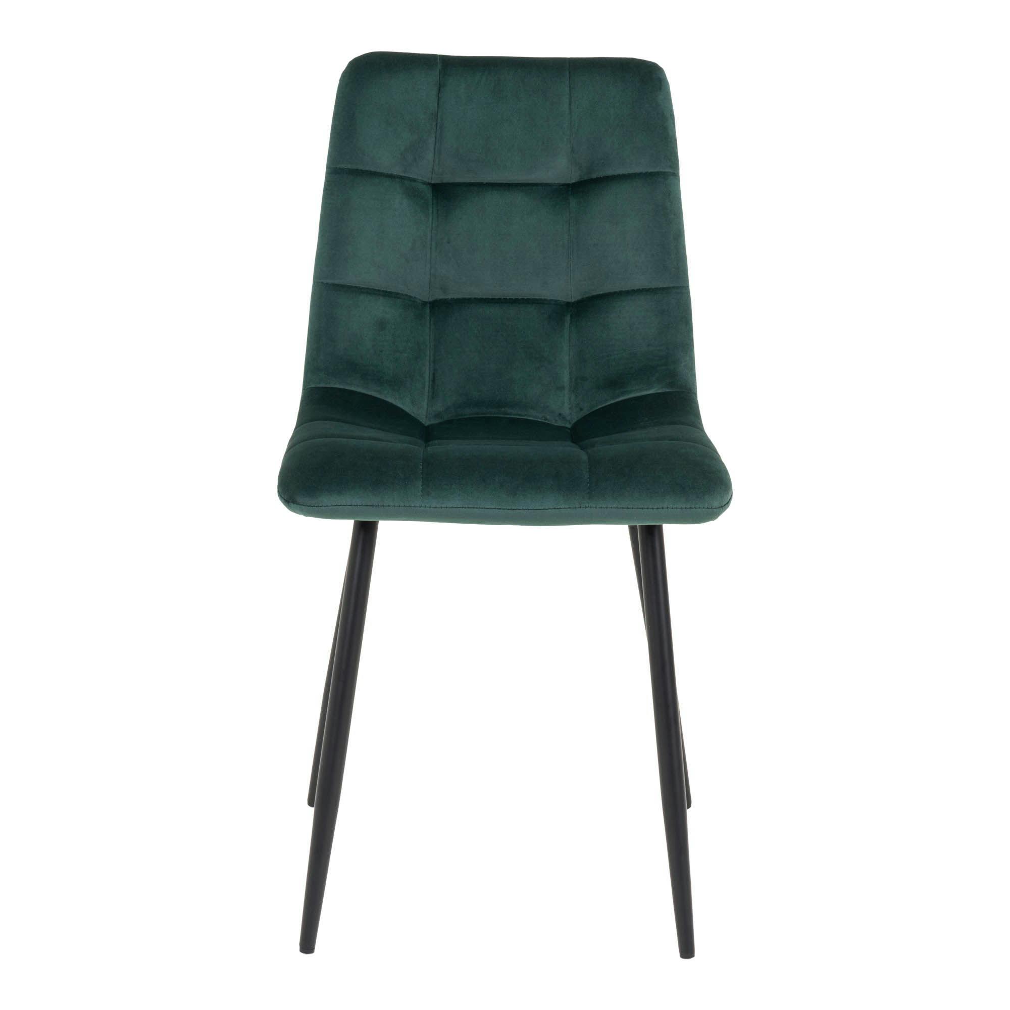 Chaise de salle à manger vert foncé motif damier (lot de 2) TARAZ