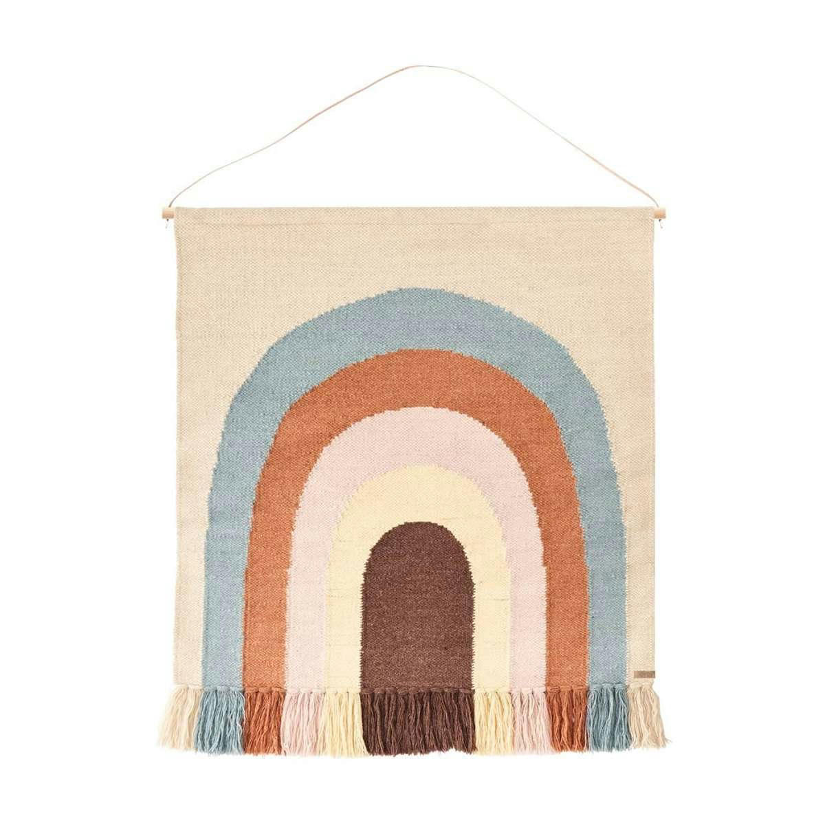 RAINBOW - Tapis mural multicolore en laine et en coton 124x100cm