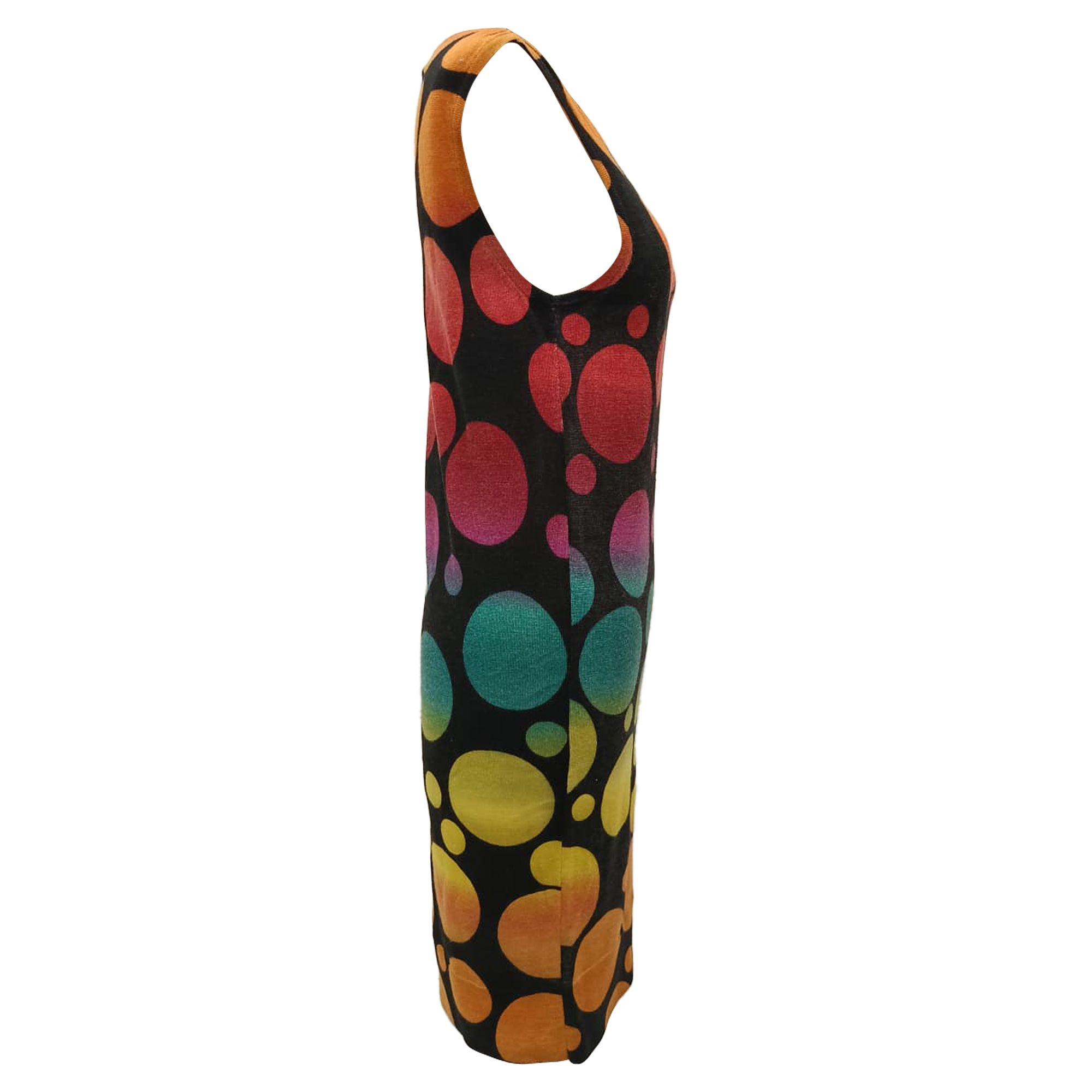 Diane Von Furstenberg Preloved Polka Dot Print Dress in Multicolor Wool