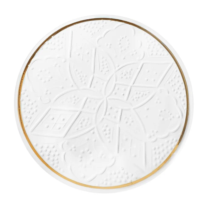 Chabi Chic Bord - Empreinte -wit/goud - keramiek - Ø 20 cm