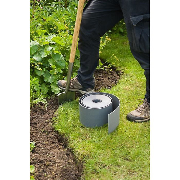 Bordure de jardin en polyéthylène gris H7,5 cm x 10 m - NATURE