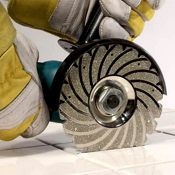 Disque Diamant Meuleuse 115 Mm FISHTEC Segments Courts Hélicoïdaux Coupe Nette