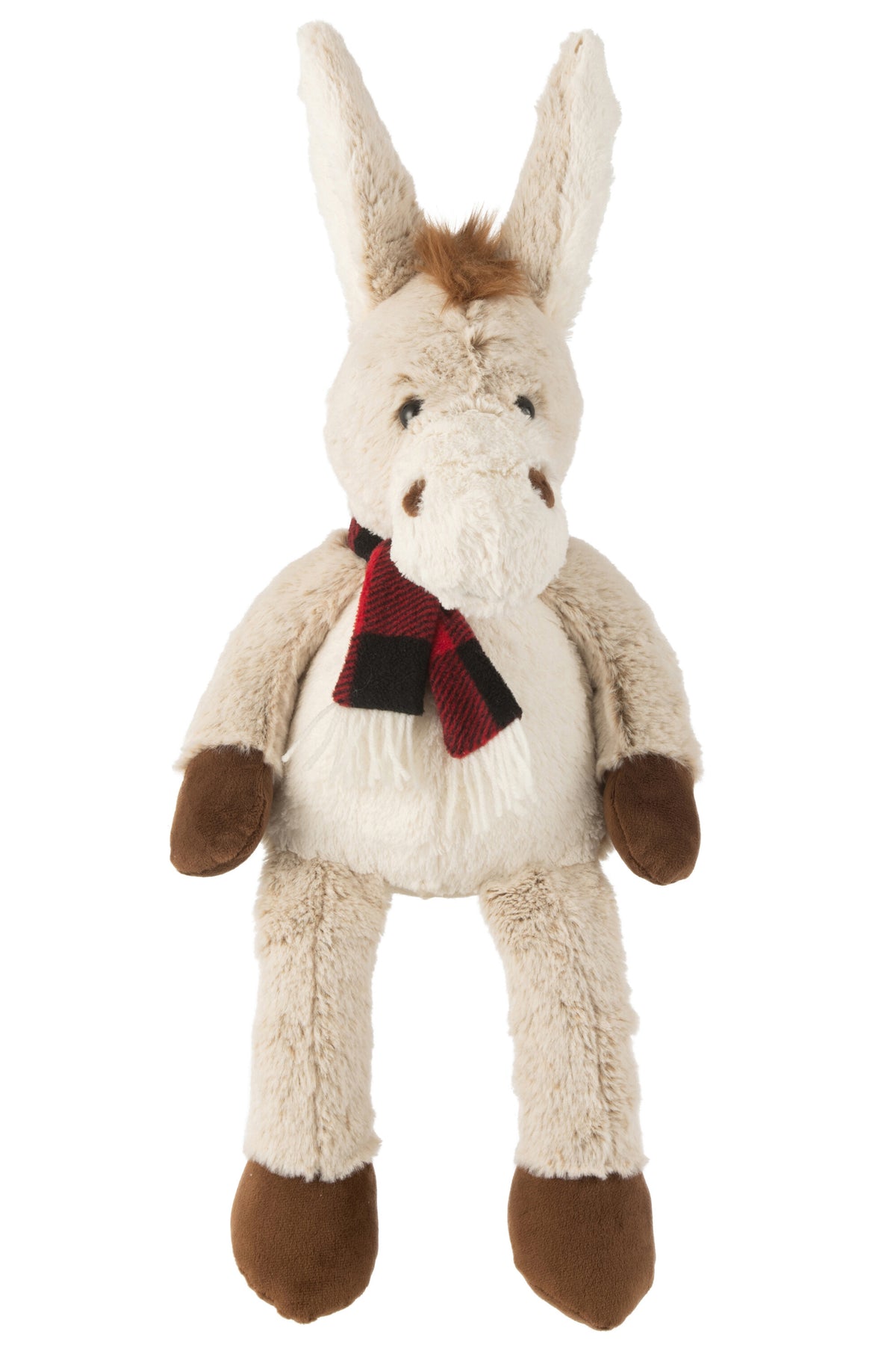 J-Line knuffel Ezel   Sjaal - polyester - beige/bruin - large