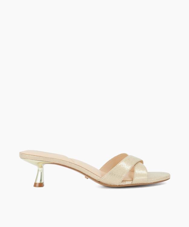Mellina Gold - Kitten-Heel Mules