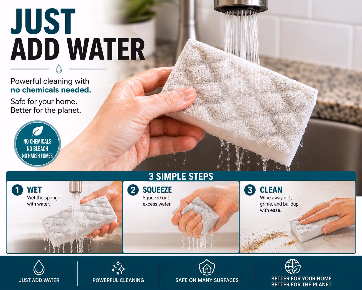 Miracle Scrubber - dual action abrasive cleaning sponge