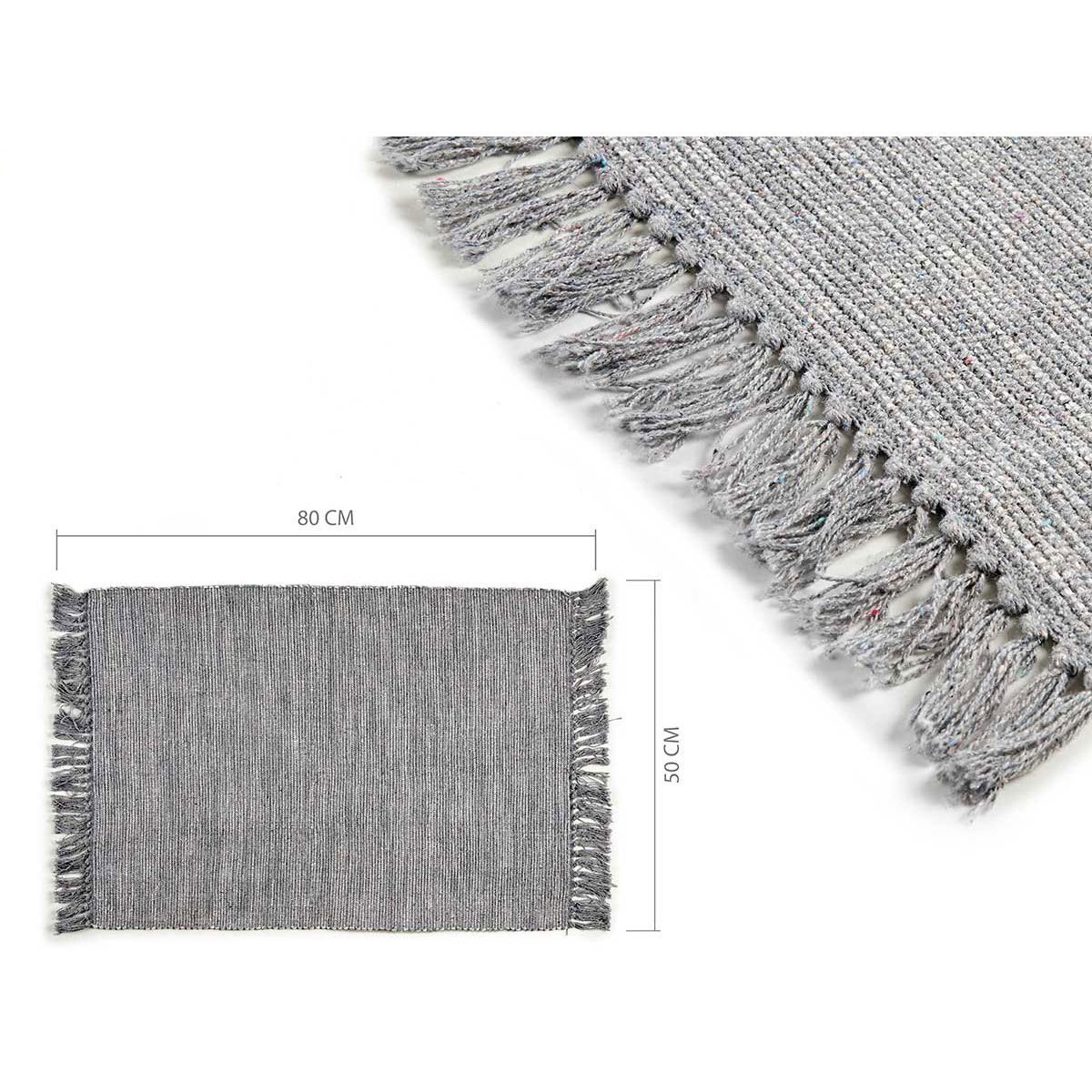 Tapete cinza em algodão 50x80cm