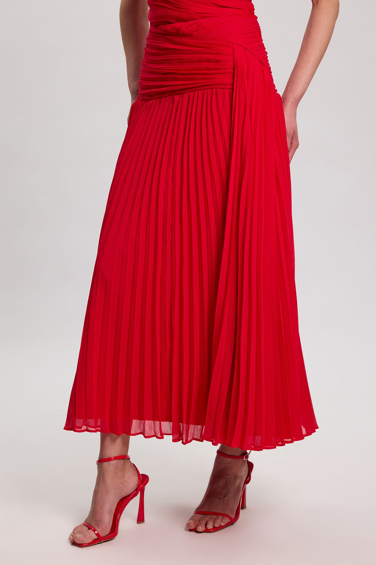KarenMillen Crinkle Chiffon Woven Maxi Skirt