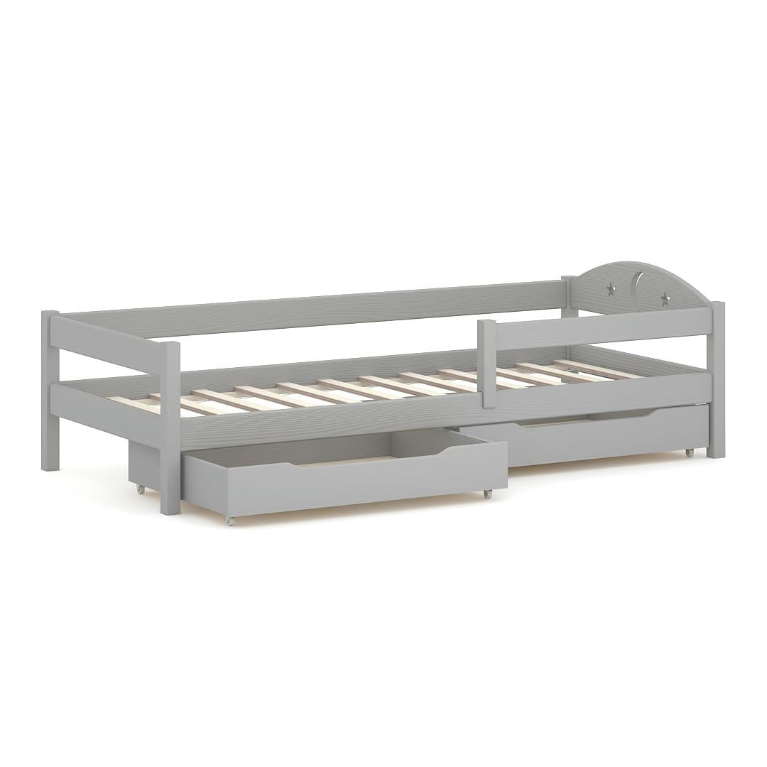 - Lit simple en pin massif 180x80 gris