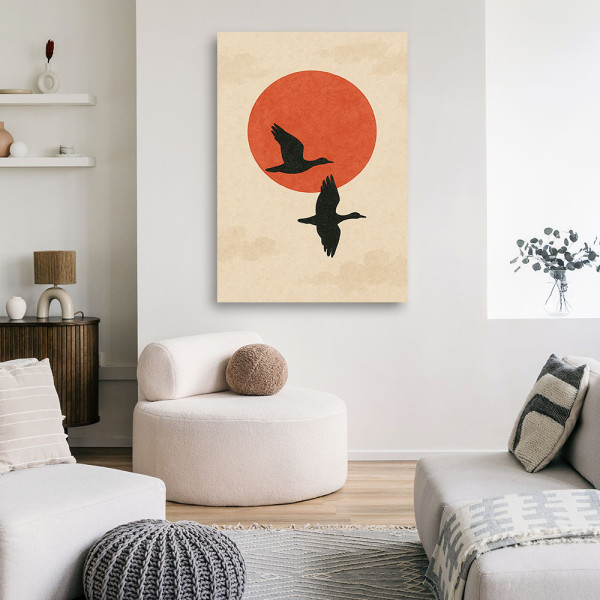 Feeby Obraz do salonu, Ptaki Japandi Minimalizm 40x60
