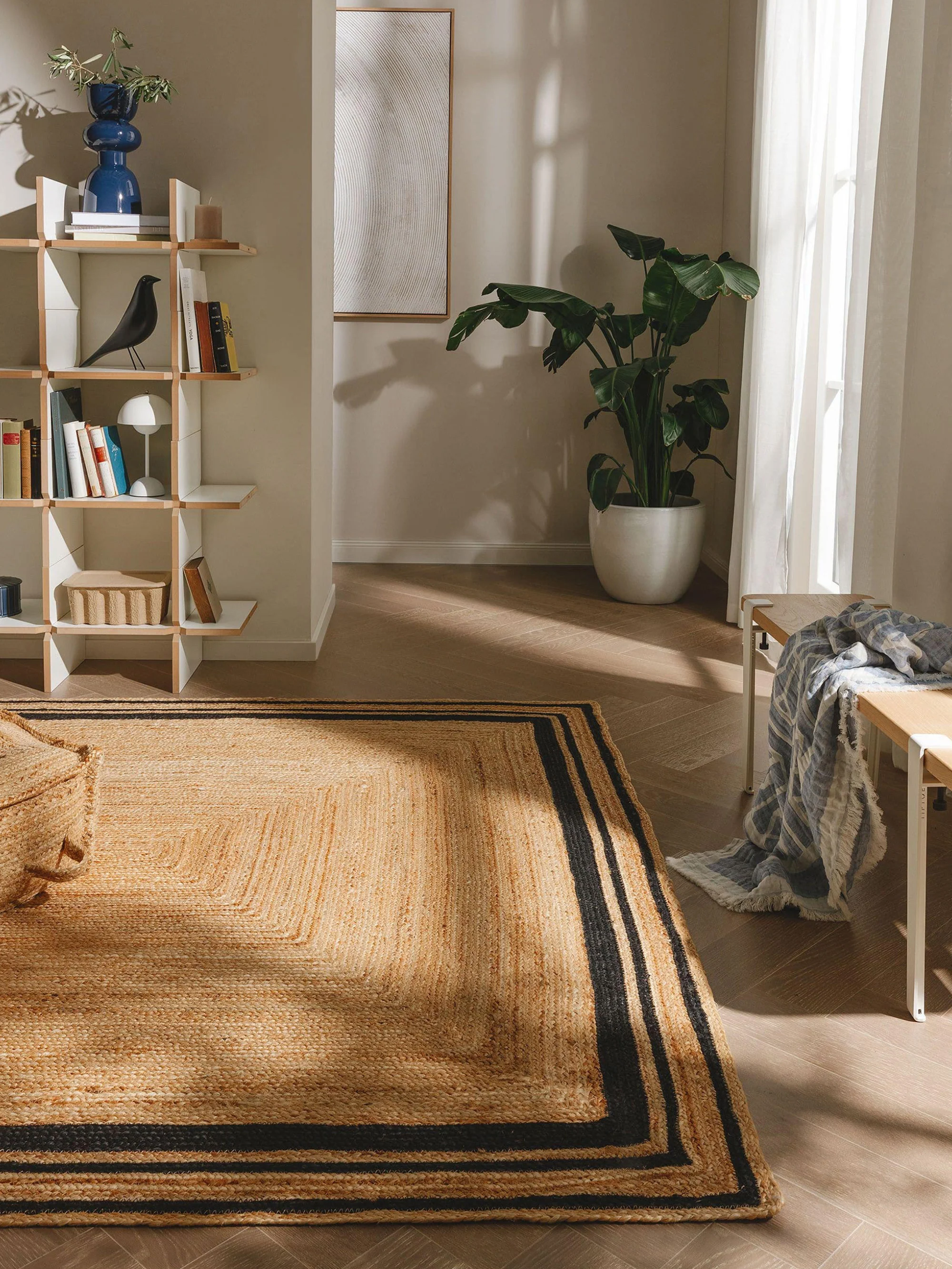 Handgewebter Jute-Teppich Jutta