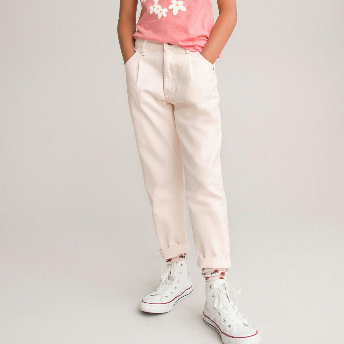Pantalon carotte twill uni