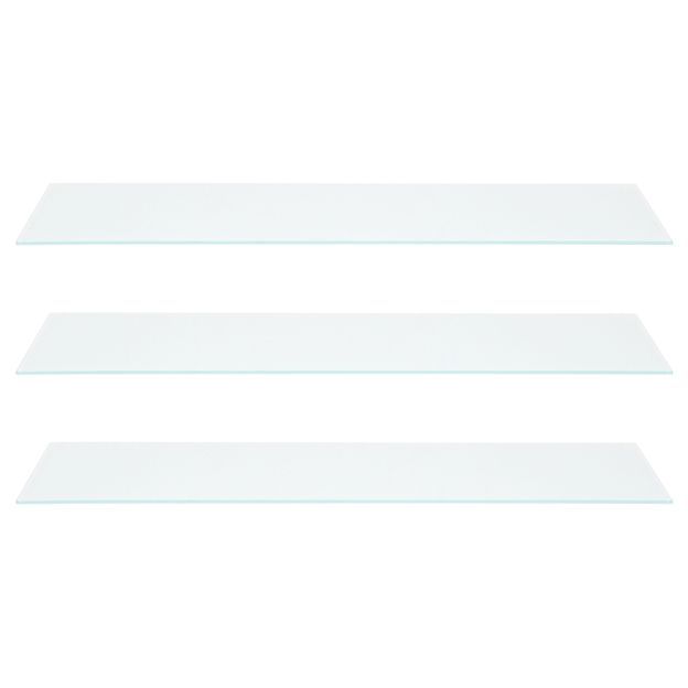 KIT COM 3 PRATELEIRAS PARA ESTANTE VIDRO 6 MM X 90 CM X 37 CM VETRO