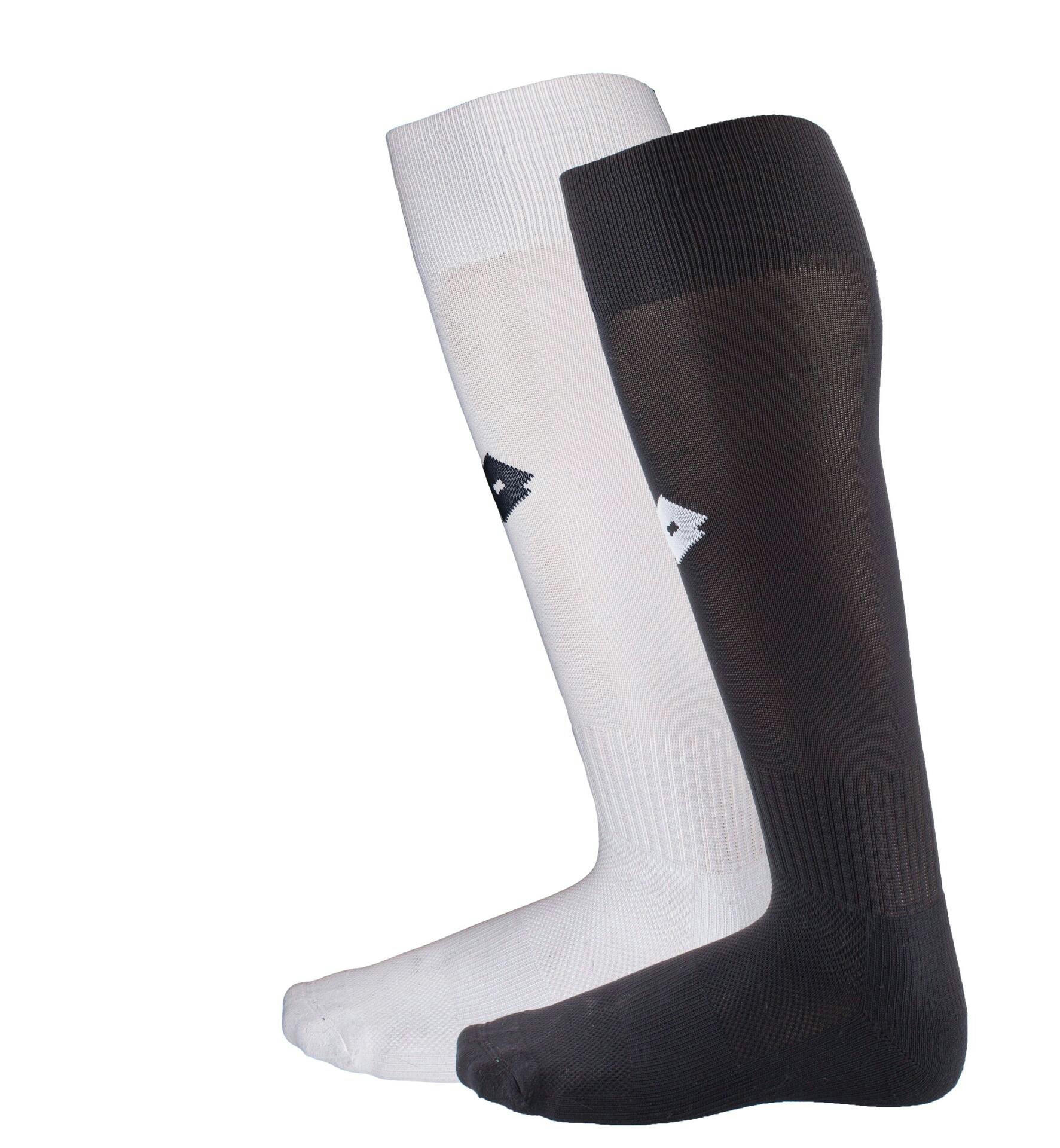 Lotto Striped Knee-High Over-The-Calf Soccer Socks, Black/White, 2-pk, Assorted Sizes