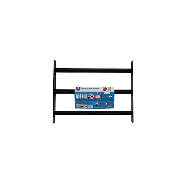 3 barreaux télescopiques de fenêtre, acier noir Afbat, L.90 à 170 cm