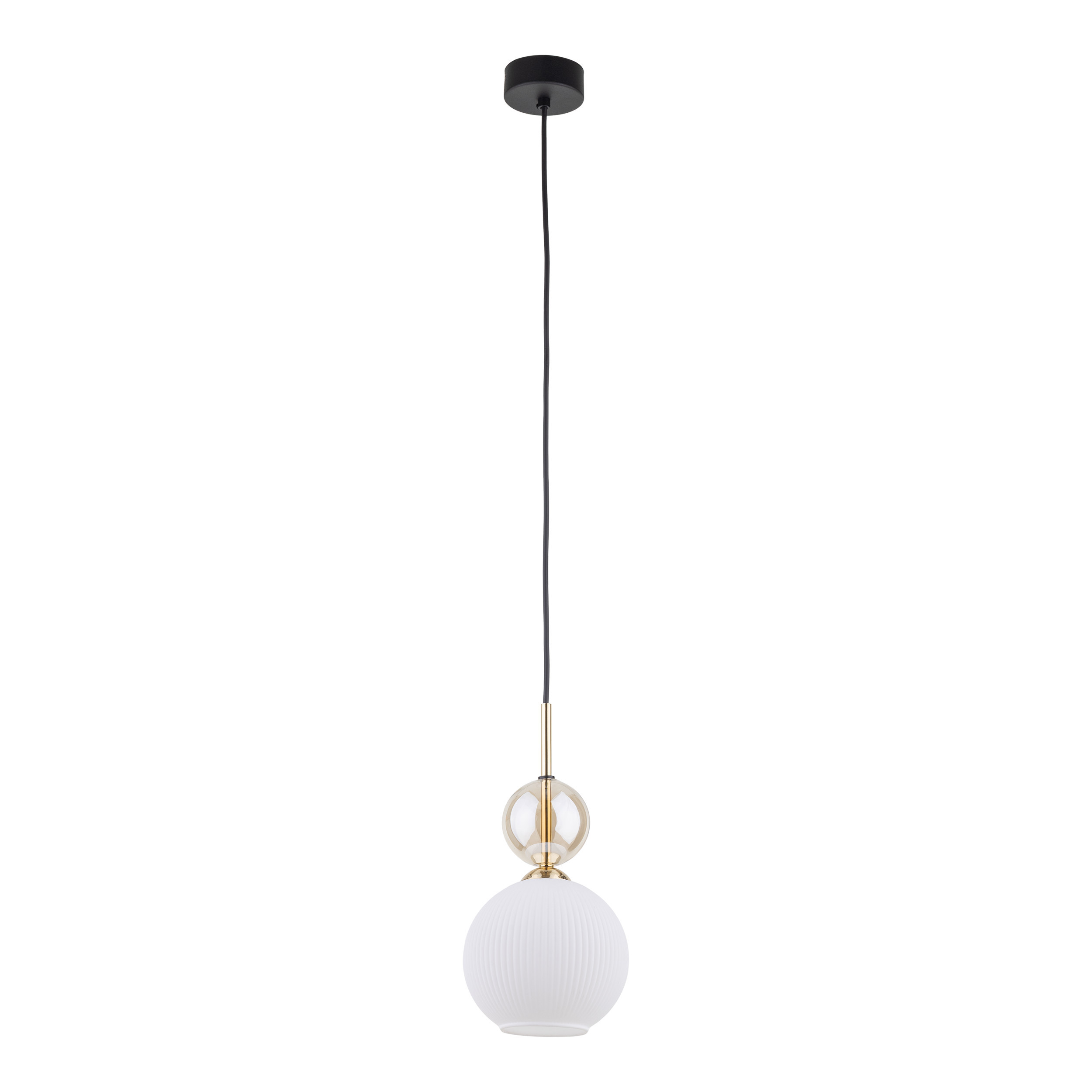 Lampa Wisząca Tk Lighting Sophia Koniakowa Kulka Biały Ryflowany Klosz