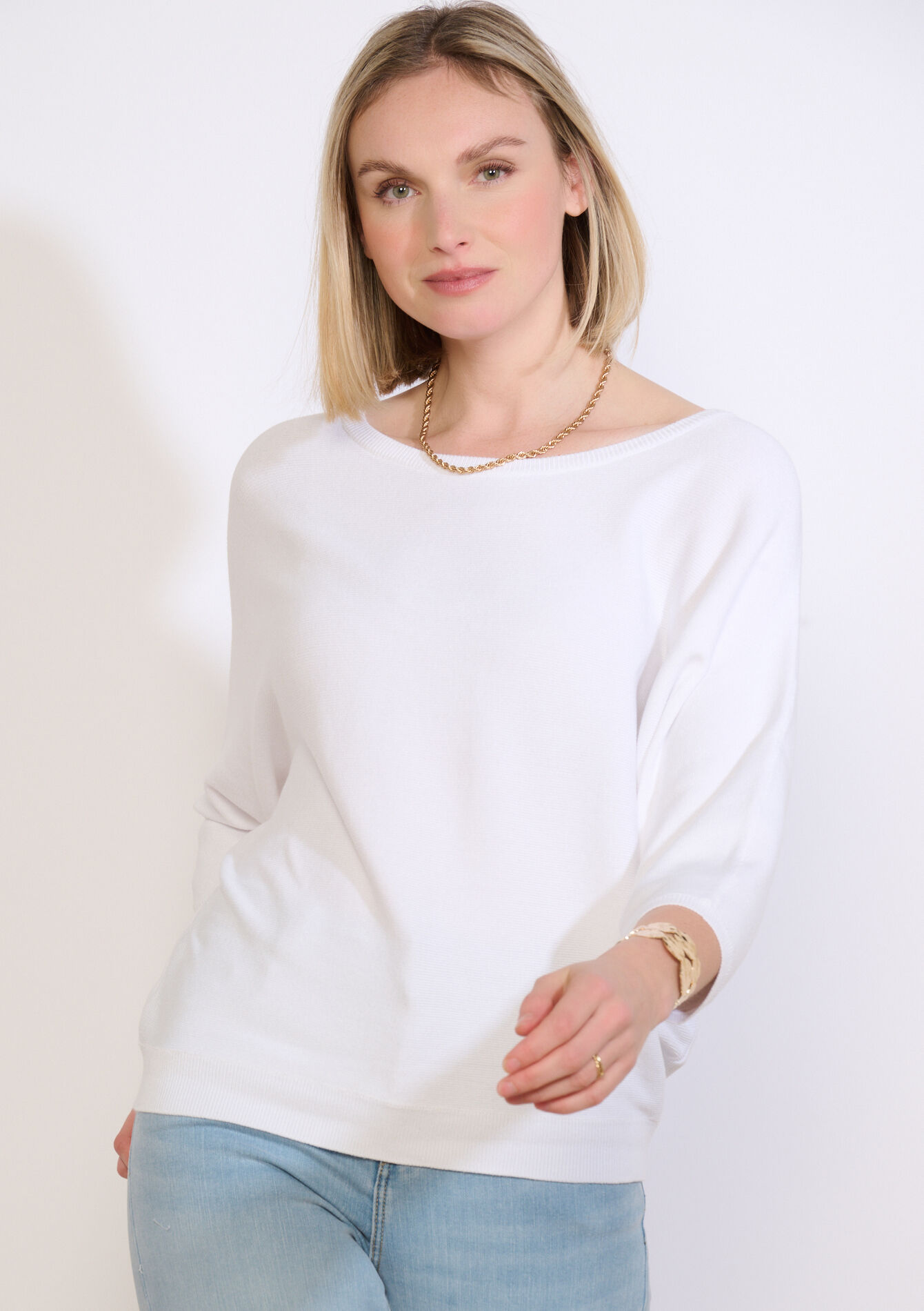 Losse trui met boothals