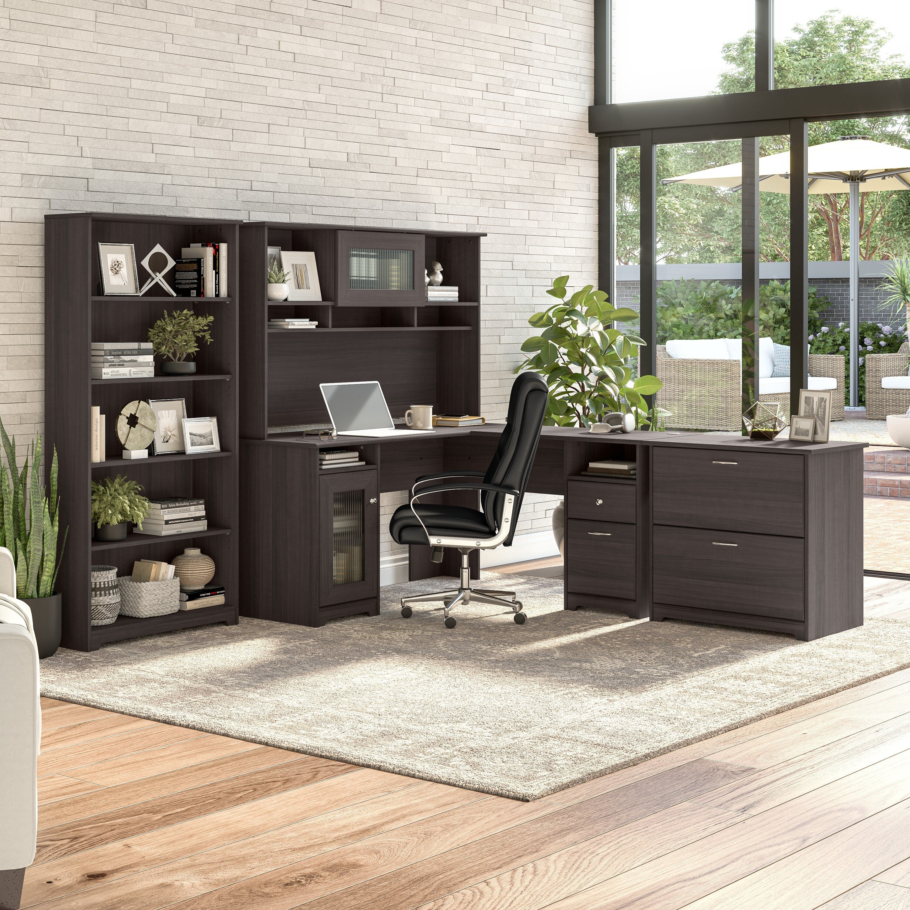 Cabot 60W L Shaped Computer Desk with Storage by Bush Furniture
